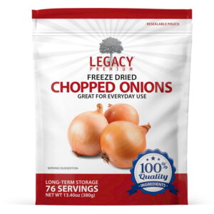 Legacy Premium Freeze Dried Chopped Onions Pouch Front