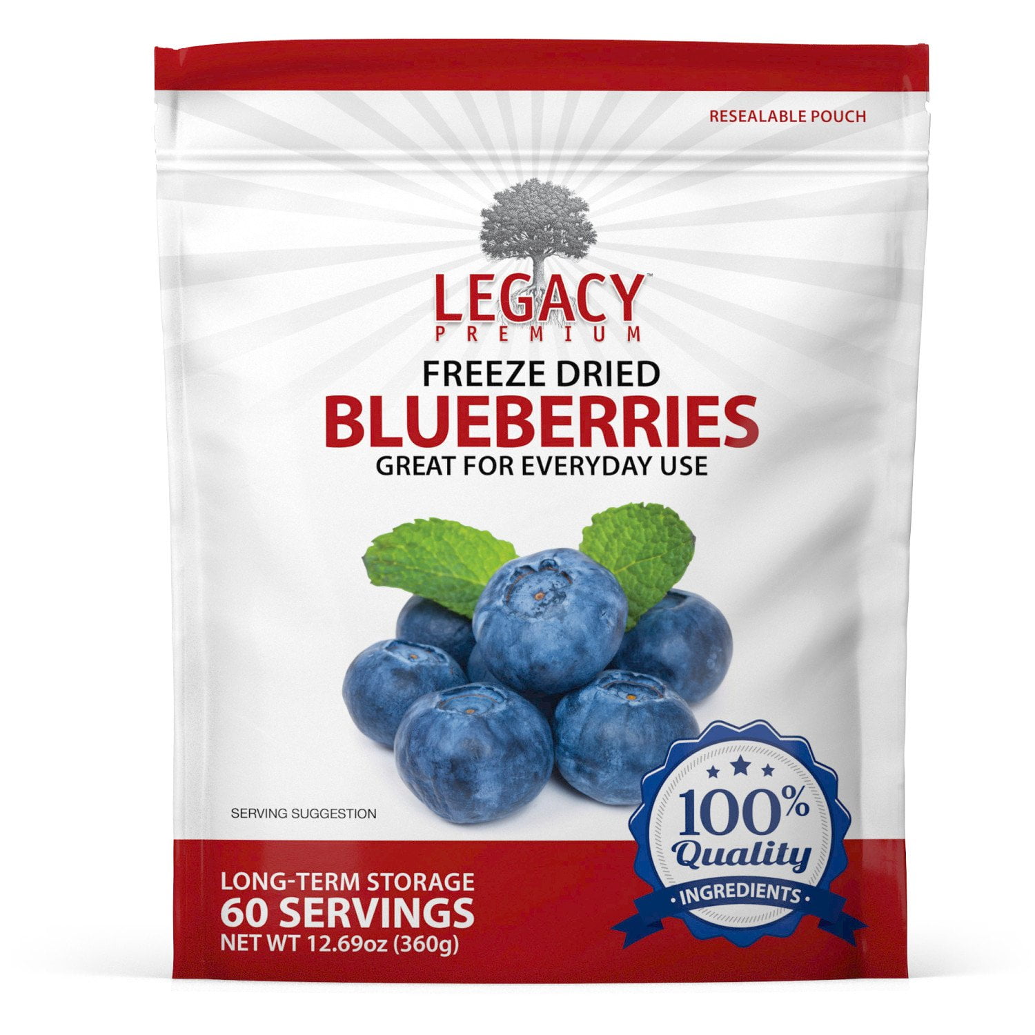 Legacy Premium Freeze Dried Blueberries Pouch Front