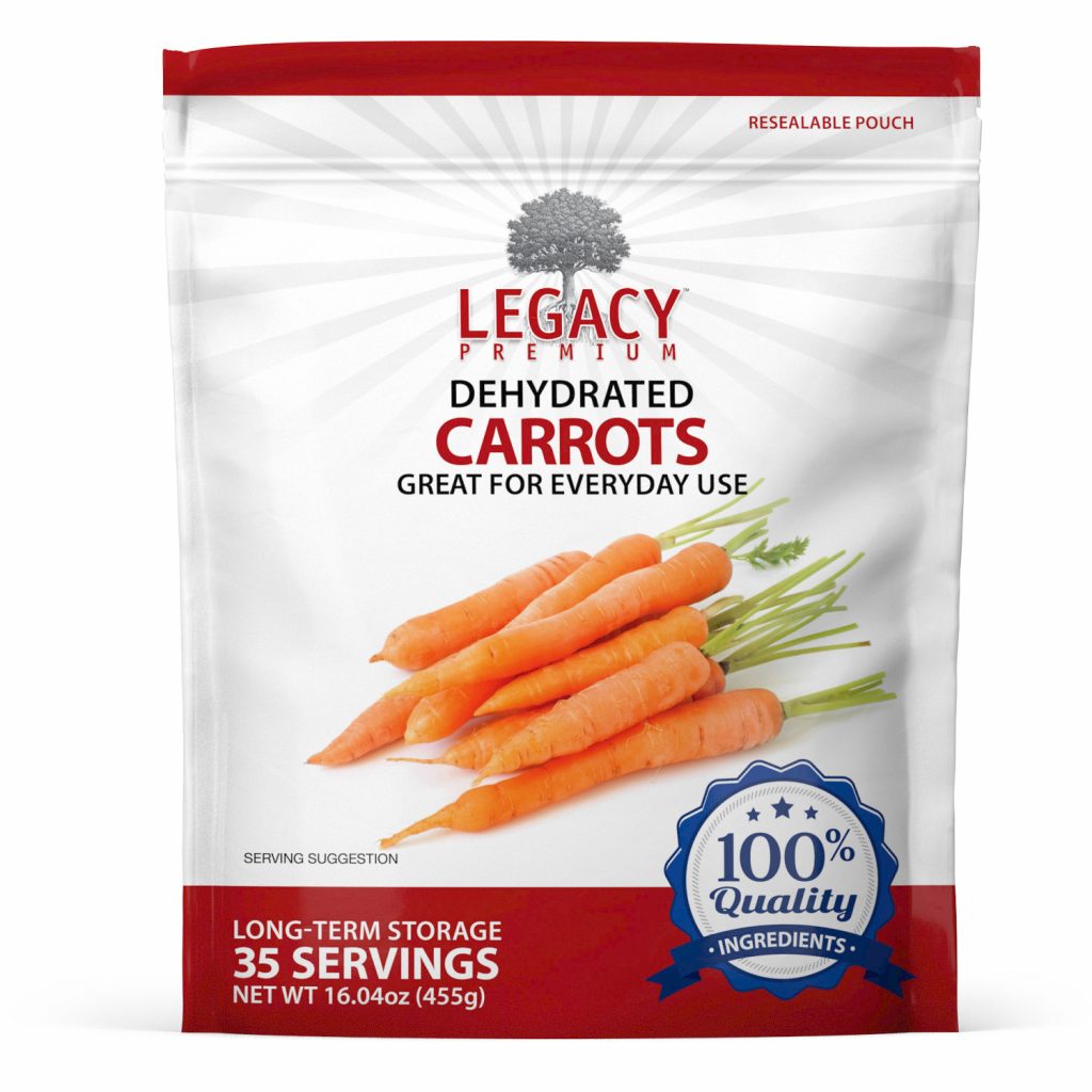 Legacy Premium Dehydrated Carrots Pouch Front