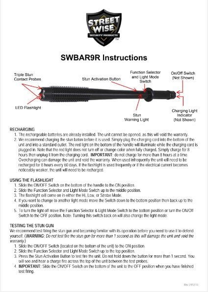 SWBAR9R Instructions Cover