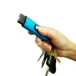 Streetwise 22M USB Secure Keychain Stun Gun Blue in hand