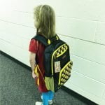 Streetwise EMOJI Bulletproof Backpack Yellow on girl