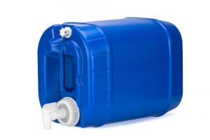 Stackable 5 Gallon Water Storage Tanks WT0500 front view on side