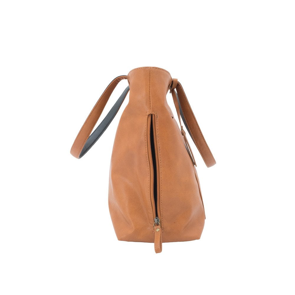 Rhea Concealed Carry Handbag Tan Side open