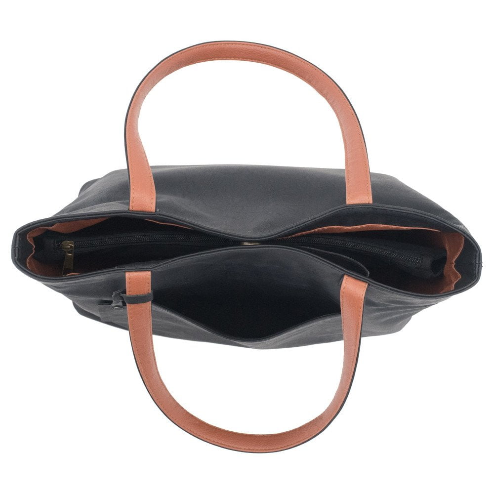 Rhea Concealed Carry Handbag Black top closed