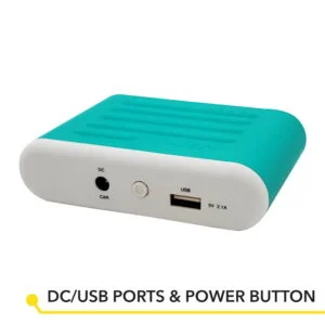 Pocket Jump Power Bank and Car Jump Starter MJ07T 10 Teal w/ ports description