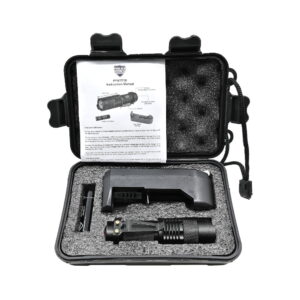 Police Force Q5 LED Flashlight contents in case