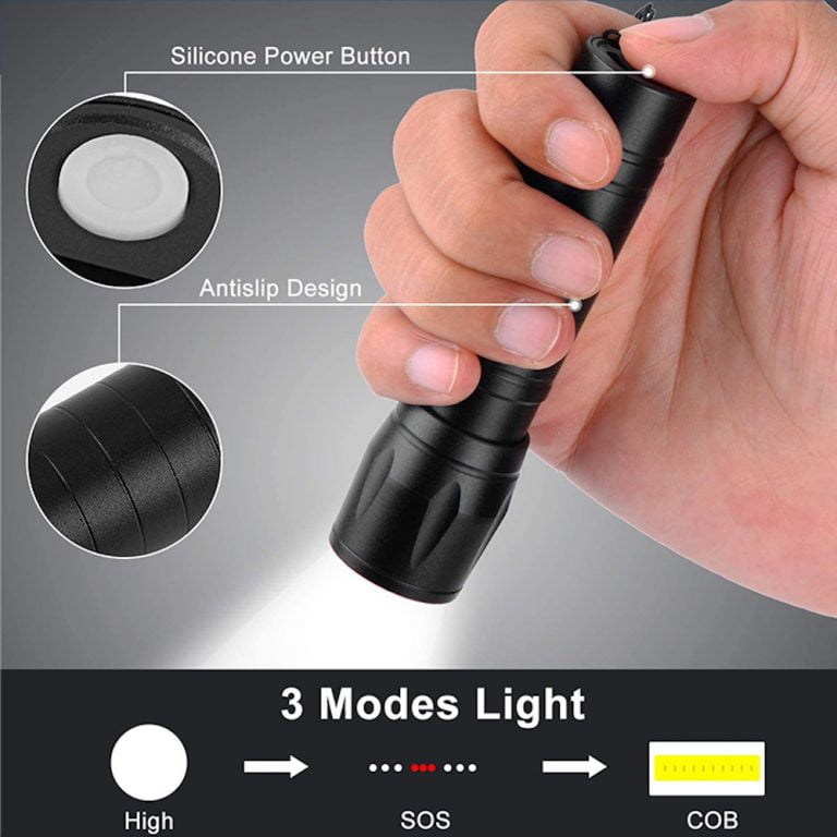 Police Force XPE / COB LED Mini Flashlight light modes diagram