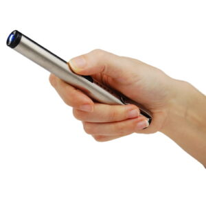 Safety Technology Stun Pen Silver in hand