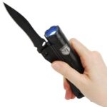 Stun Gun Knife Flashlight in Hand blade extended