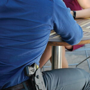 Taser Pulse OWB Holster on hip sitting
