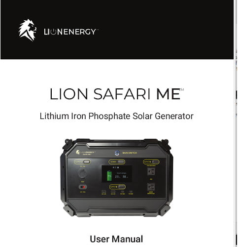 Lion Safari ME User Manual Cover