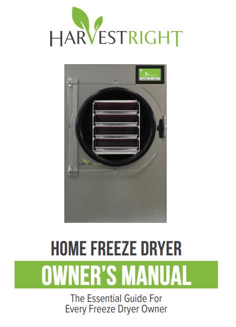 Harvest Right Freeze Dryer Owners Manual Cover