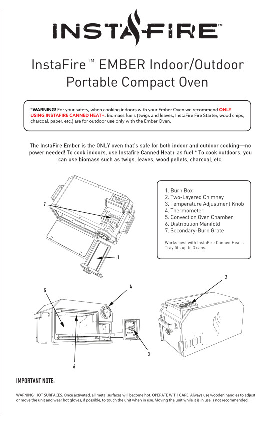 InstaFire Ember Off-Grid Biomass Oven Instructions Cover