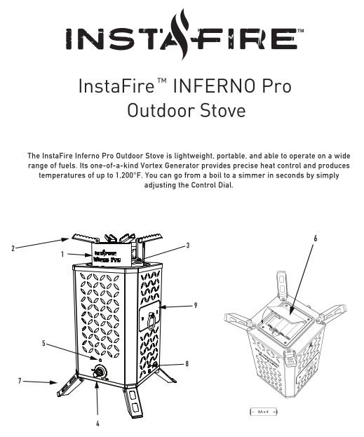 Instafire Inferno Pro Biomass Stove Instructions Cover