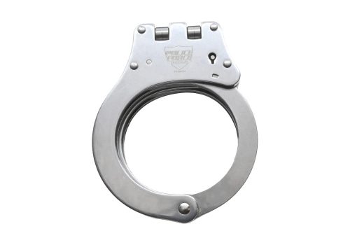 Police Force Hinged Stainless Steel NIJ Handcuffs Closed